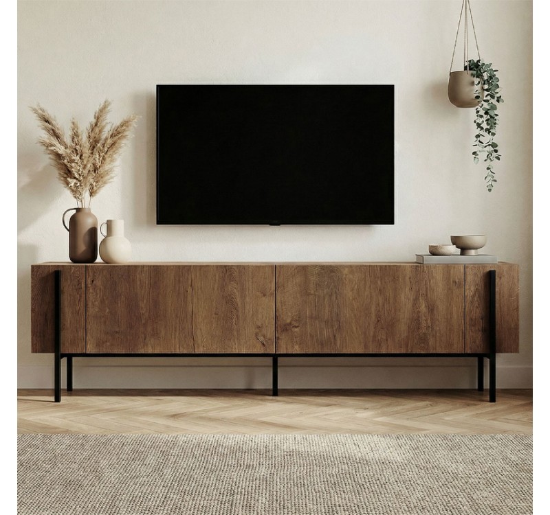 Έπιπλο τηλεόρασης Nexus Megapap χρώμα καρυδί 180x30x45,5εκ.