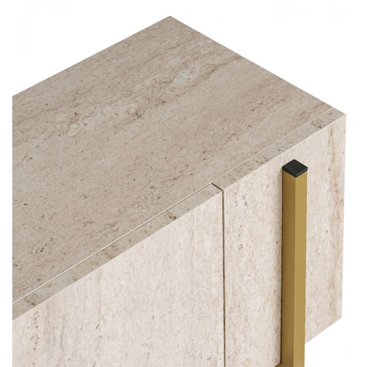 Έπιπλο τηλεόρασης Nexus Megapap χρώμα travertine - χρυσό 180x30x45,5εκ.