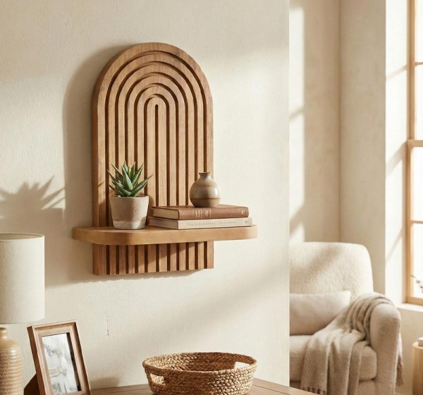Ραφιέρα τοίχου Artwill Megapap Mdf χρώμα oak 26x13x35εκ.