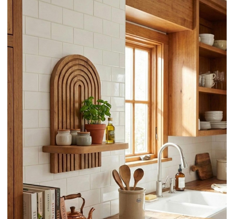 Ραφιέρα τοίχου Artwill Megapap Mdf χρώμα oak 26x13x35εκ.