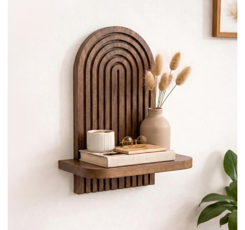 Ραφιέρα τοίχου Artwill Megapap Mdf χρώμα wenge 26x13x35εκ.