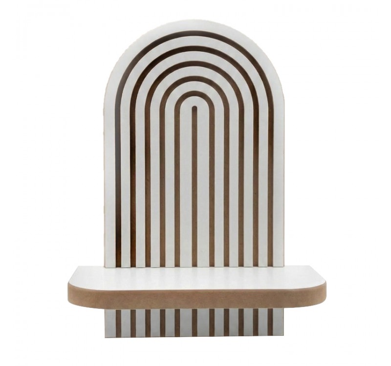 Ραφιέρα τοίχου Artwill Megapap Mdf χρώμα λευκό - oak 26x13x35εκ.