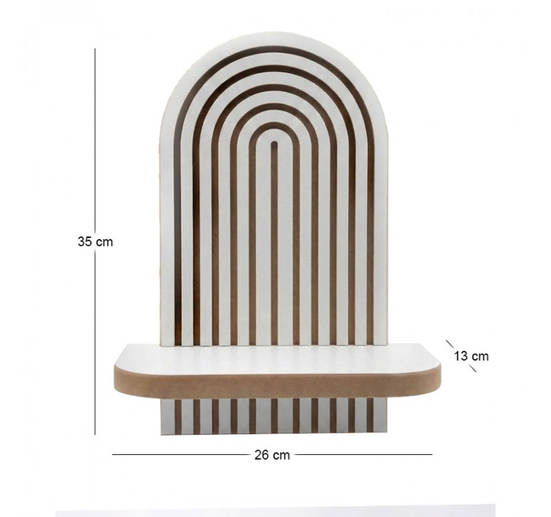 Ραφιέρα τοίχου Artwill Megapap Mdf χρώμα λευκό - oak 26x13x35εκ.