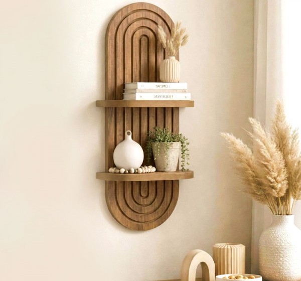 Ραφιέρα τοίχου Artwill Megapap Mdf χρώμα oak 26x13x70εκ.