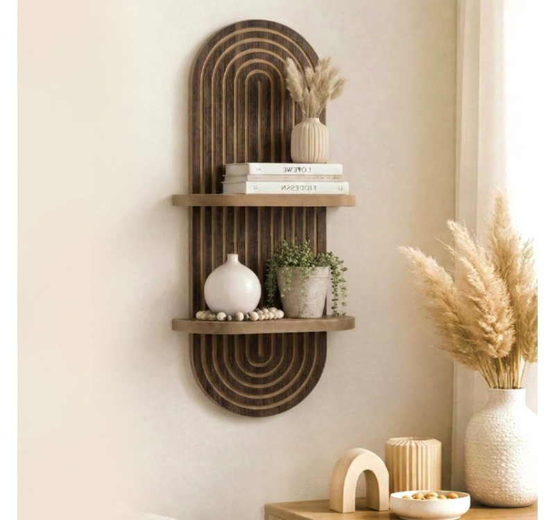 Ραφιέρα τοίχου Artwill Megapap Mdf χρώμα wenge 26x13x70εκ.