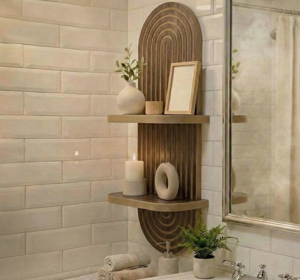 Ραφιέρα τοίχου Artwill Megapap Mdf χρώμα wenge 26x13x70εκ.