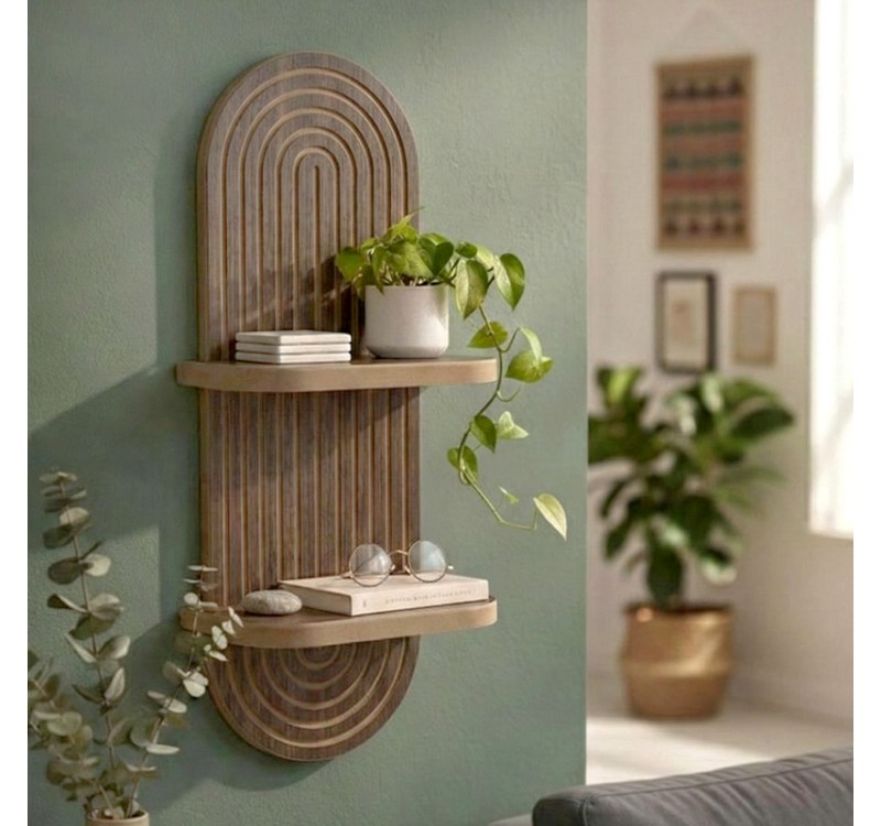 Ραφιέρα τοίχου Artwill Megapap Mdf χρώμα wenge 26x13x70εκ.