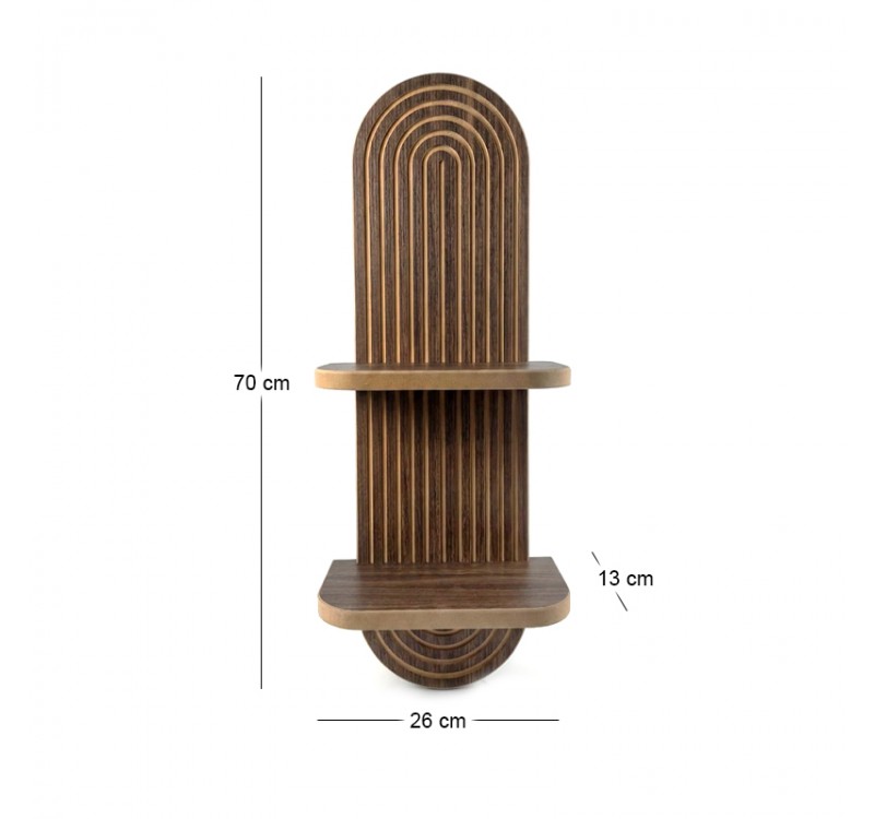 Ραφιέρα τοίχου Artwill Megapap Mdf χρώμα wenge 26x13x70εκ.