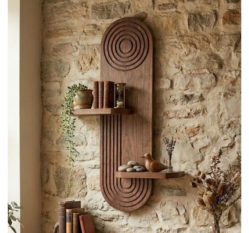 Ραφιέρα τοίχου Artwill Megapap Mdf χρώμα wenge 46x13x70εκ.