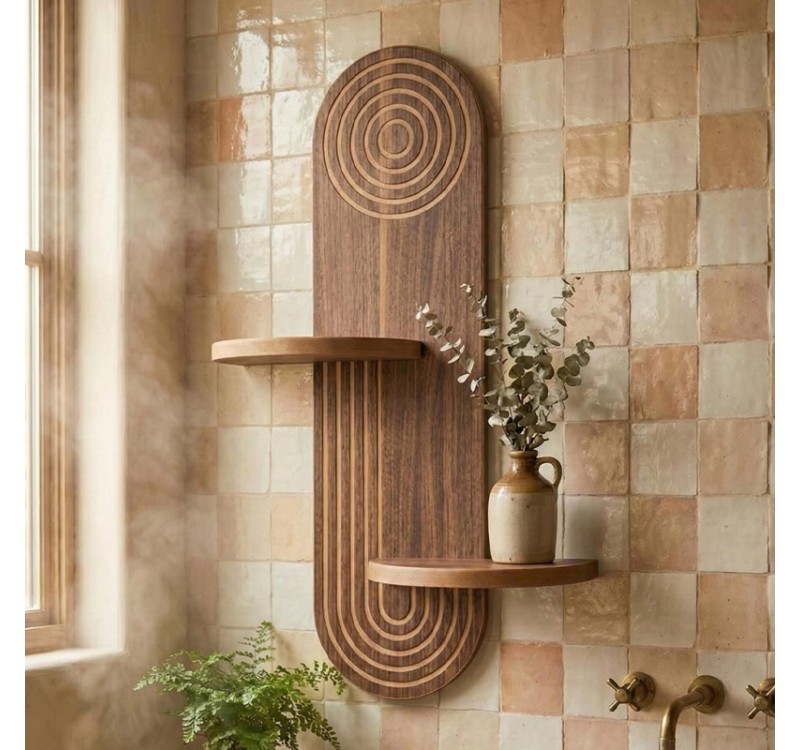 Ραφιέρα τοίχου Artwill Megapap Mdf χρώμα wenge 46x13x70εκ.