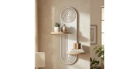 Ραφιέρα τοίχου Artwill Megapap Mdf χρώμα λευκό - oak 46x13x70εκ.