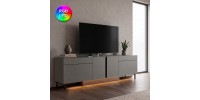 Έπιπλο τηλεόρασης Arlen Megapap με Led Rgb χρώμα ανθρακί 180x32x50εκ.