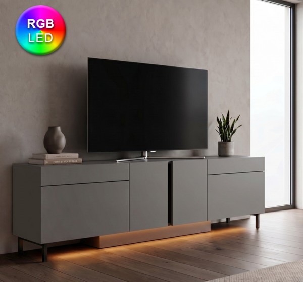 Έπιπλο τηλεόρασης Arlen Megapap με Led Rgb χρώμα ανθρακί 180x32x50εκ.