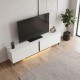Έπιπλο τηλεόρασης Arlen Megapap με Led Rgb χρώμα λευκό 180x32x50εκ.
