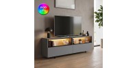 Έπιπλο τηλεόρασης Eco Megapap με Led Rgb χρώμα ανθρακί 180x32x67εκ.