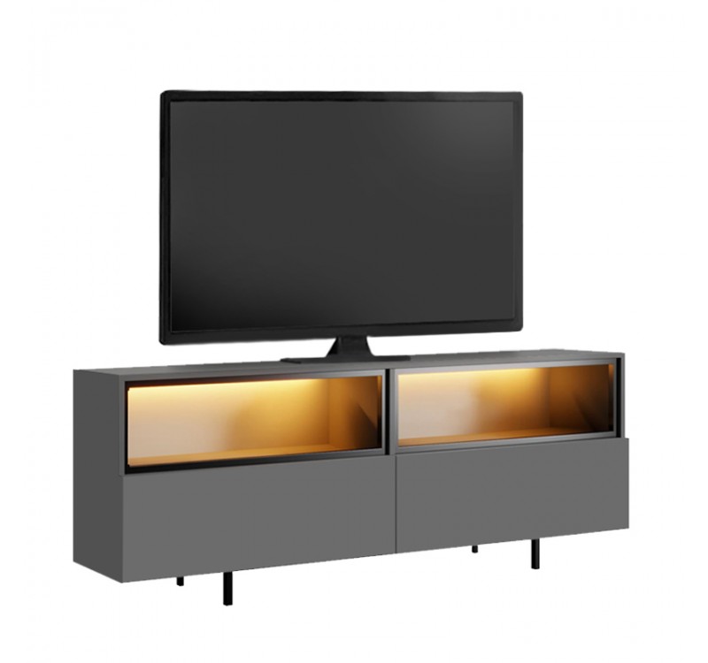 Έπιπλο τηλεόρασης Eco Megapap με Led Rgb χρώμα ανθρακί 180x32x67εκ.