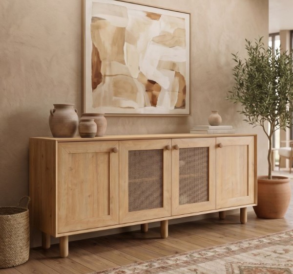 Μπουφές Bohemian Megapap χρώμα φυσικό οξιάς 180x40x75εκ.