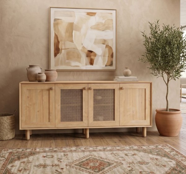 Μπουφές Bohemian Megapap χρώμα φυσικό οξιάς 180x40x75εκ.