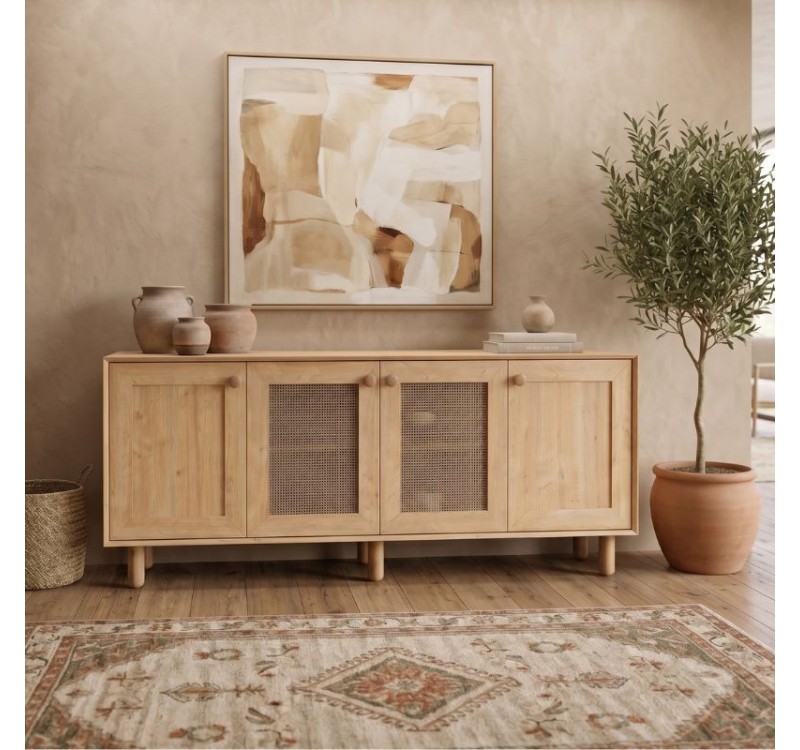 Μπουφές Bohemian Megapap χρώμα φυσικό οξιάς 180x40x75εκ.