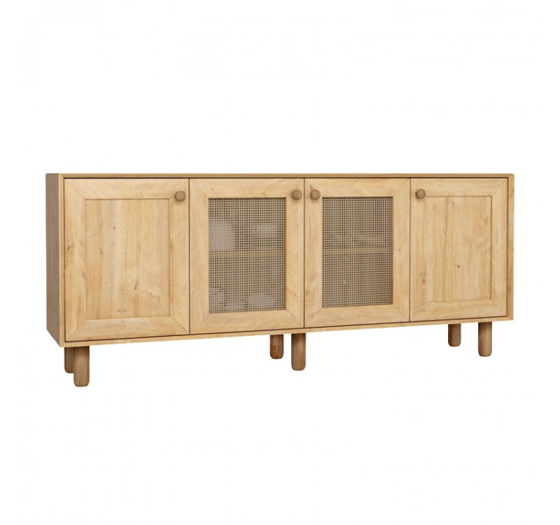 Μπουφές Bohemian Megapap χρώμα φυσικό οξιάς 180x40x75εκ.