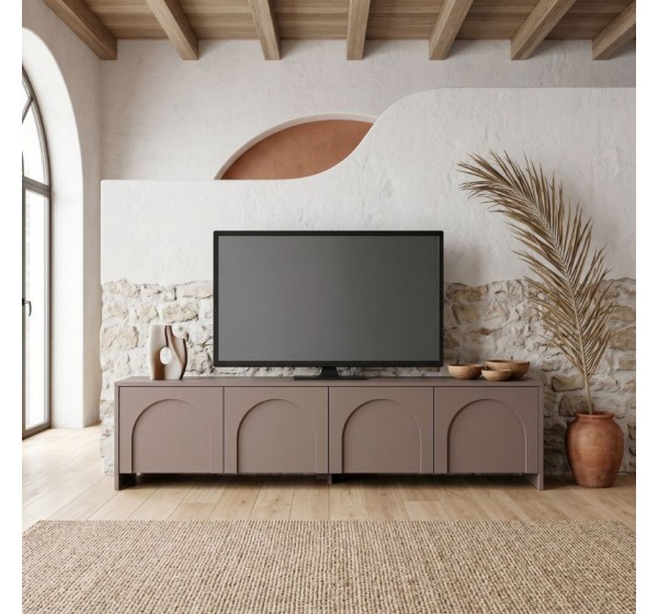 Έπιπλο τηλεόρασης Aurelia Megapap χρώμα μόκα 180x32x45εκ.