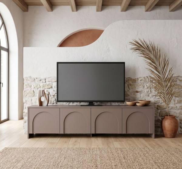 Έπιπλο τηλεόρασης Aurelia Megapap χρώμα μόκα 180x32x45εκ.