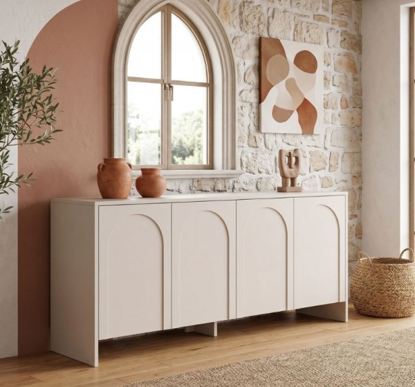 Μπουφές Aurelia Megapap χρώμα κρεμ 180x45x80εκ.
