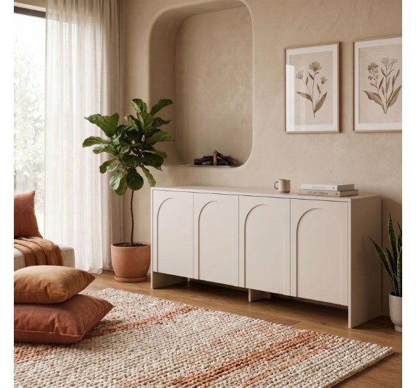 Μπουφές Aurelia Megapap χρώμα κρεμ 180x45x80εκ.