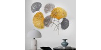 Διακοσμητικό τοίχου Metal Flower Megapap μεταλλικό χρώμα bronze - ασημί 75x100εκ.