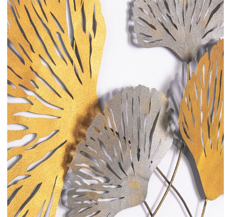 Διακοσμητικό τοίχου Metal Flower Megapap μεταλλικό χρώμα bronze - ασημί 75x100εκ.
