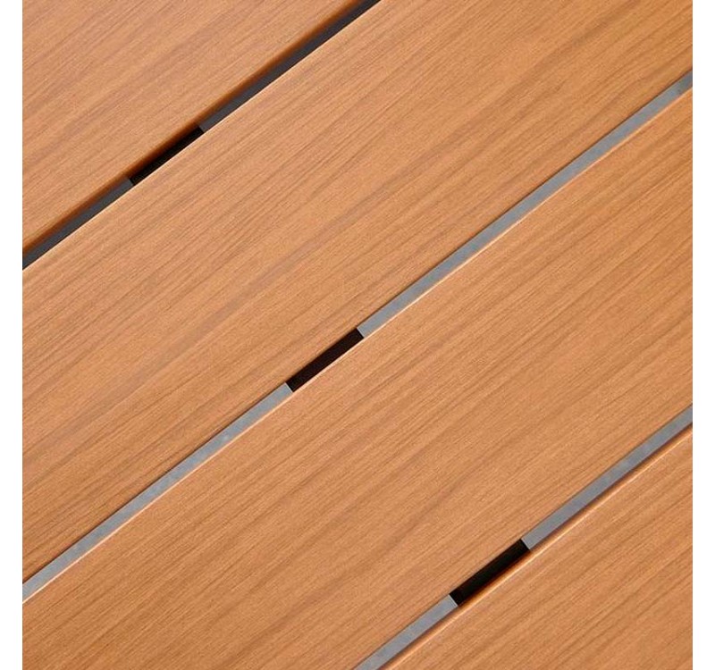 Τραπέζι κήπου Poseidon Megapap μέταλλο - ξύλο χρώμα μαύρο - καρυδί 180x92x75εκ.