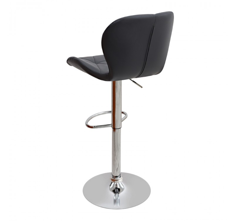 Σκαμπό μπαρ Dolores Megapap με ρυθμιζόμενο ύψος PU μαύρο - βάση χρωμίου 45,5x38x89/109εκ.