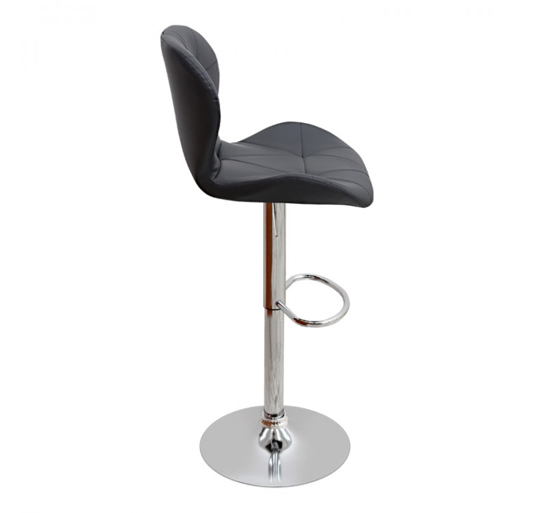 Σκαμπό μπαρ Dolores Megapap με ρυθμιζόμενο ύψος PU μαύρο - βάση χρωμίου 45,5x38x89/109εκ.