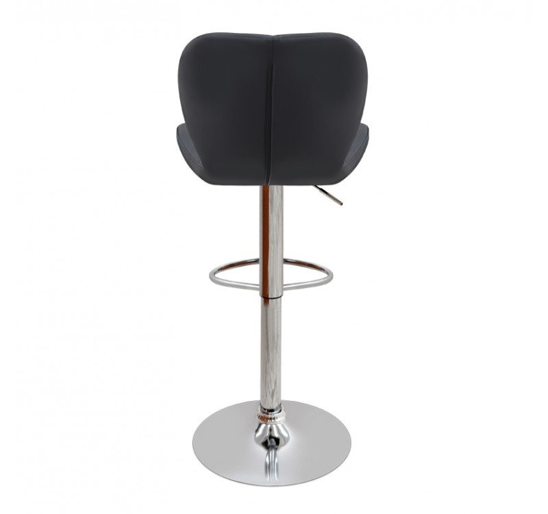 Σκαμπό μπαρ Dolores Megapap με ρυθμιζόμενο ύψος PU μαύρο - βάση χρωμίου 45,5x38x89/109εκ.