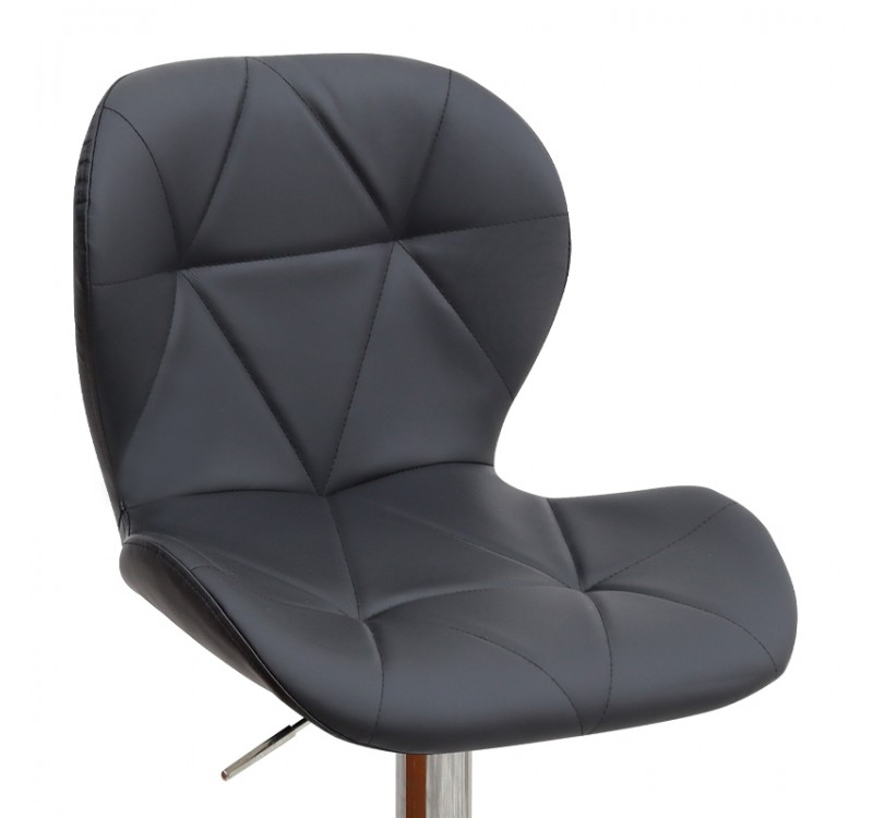 Σκαμπό μπαρ Dolores Megapap με ρυθμιζόμενο ύψος PU μαύρο - βάση χρωμίου 45,5x38x89/109εκ.