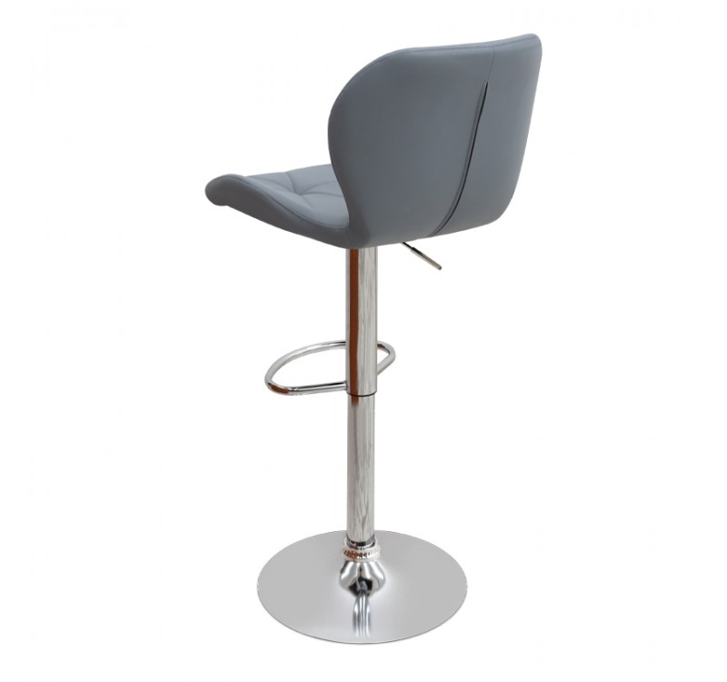 Σκαμπό μπαρ Dolores Megapap με ρυθμιζόμενο ύψος PU γκρι - βάση χρωμίου 45,5x38x89/109εκ.