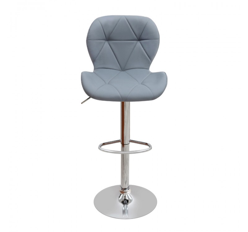 Σκαμπό μπαρ Dolores Megapap με ρυθμιζόμενο ύψος PU γκρι - βάση χρωμίου 45,5x38x89/109εκ.