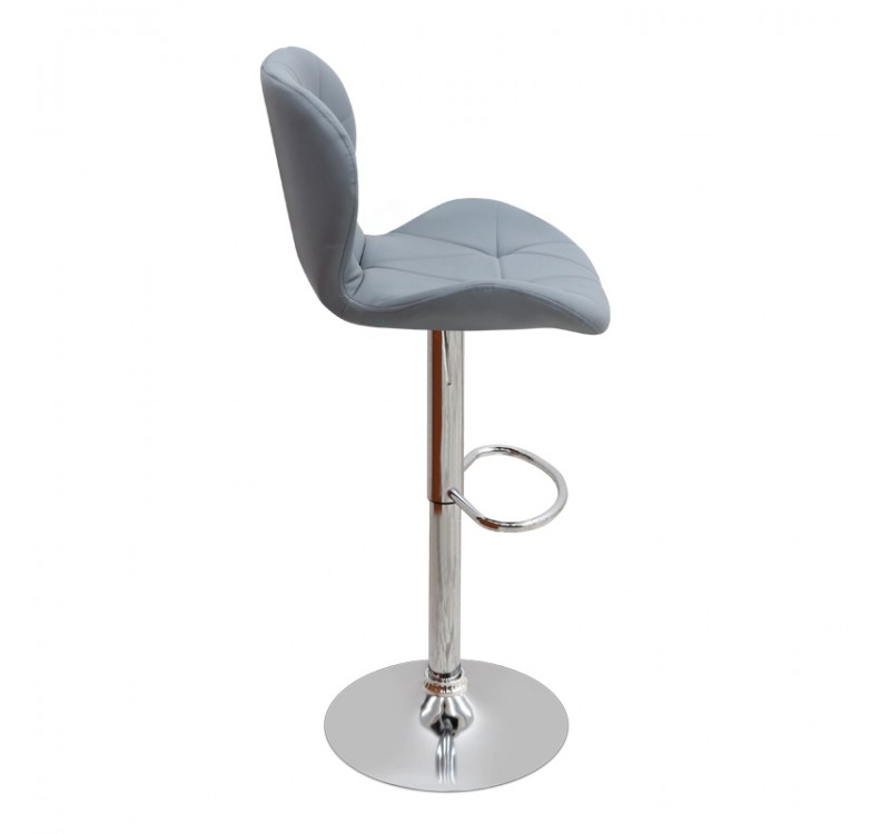 Σκαμπό μπαρ Dolores Megapap με ρυθμιζόμενο ύψος PU γκρι - βάση χρωμίου 45,5x38x89/109εκ.