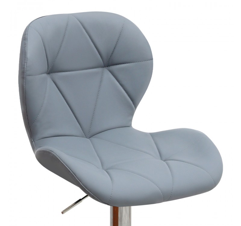 Σκαμπό μπαρ Dolores Megapap με ρυθμιζόμενο ύψος PU γκρι - βάση χρωμίου 45,5x38x89/109εκ.