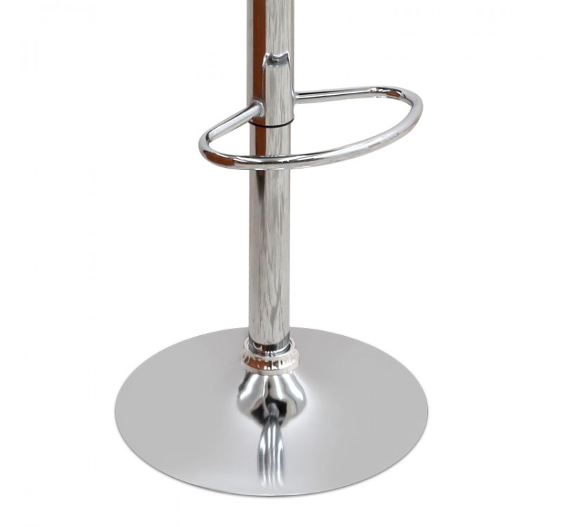 Σκαμπό μπαρ Dolores Megapap με ρυθμιζόμενο ύψος PU γκρι - βάση χρωμίου 45,5x38x89/109εκ.