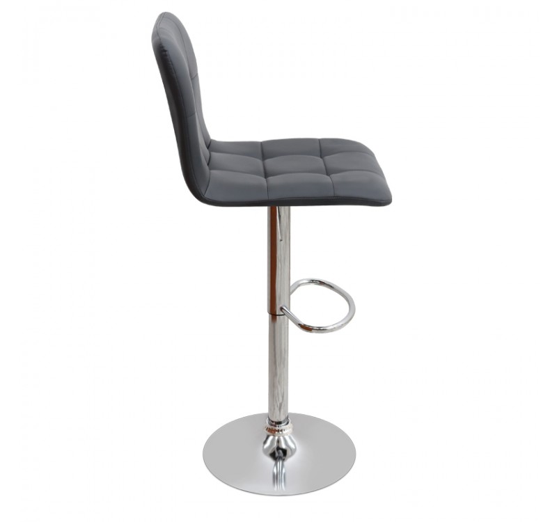 Σκαμπό μπαρ Carmelo Megapap με ρυθμιζόμενο ύψος PU μαύρο - βάση χρωμίου 45x42x90/113εκ.