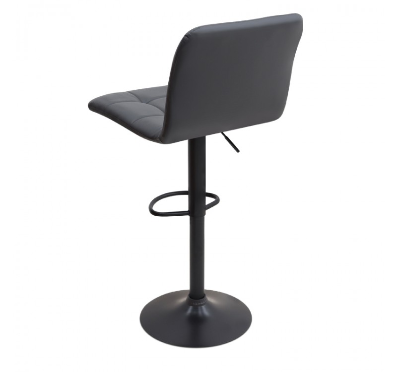 Σκαμπό μπαρ Carmelo Megapap με ρυθμιζόμενο ύψος PU μαύρο - βάση μαύρο ματ 45x42x90/113εκ.