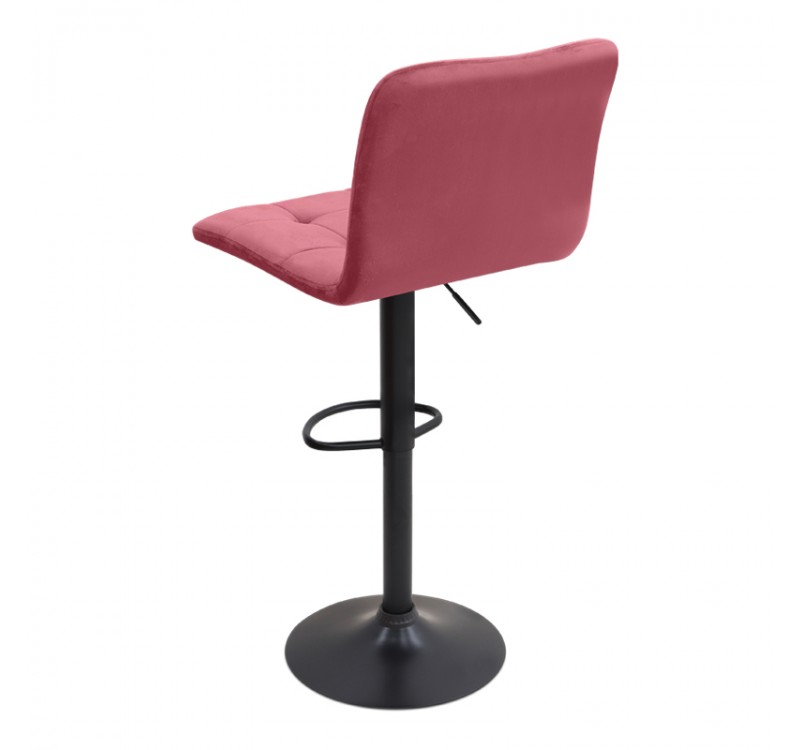 Σκαμπό μπαρ Carmelo Megapap με ρυθμιζόμενο ύψος βελούδο σάπιο μήλο - βάση μαύρο ματ 45x42x90/113εκ.