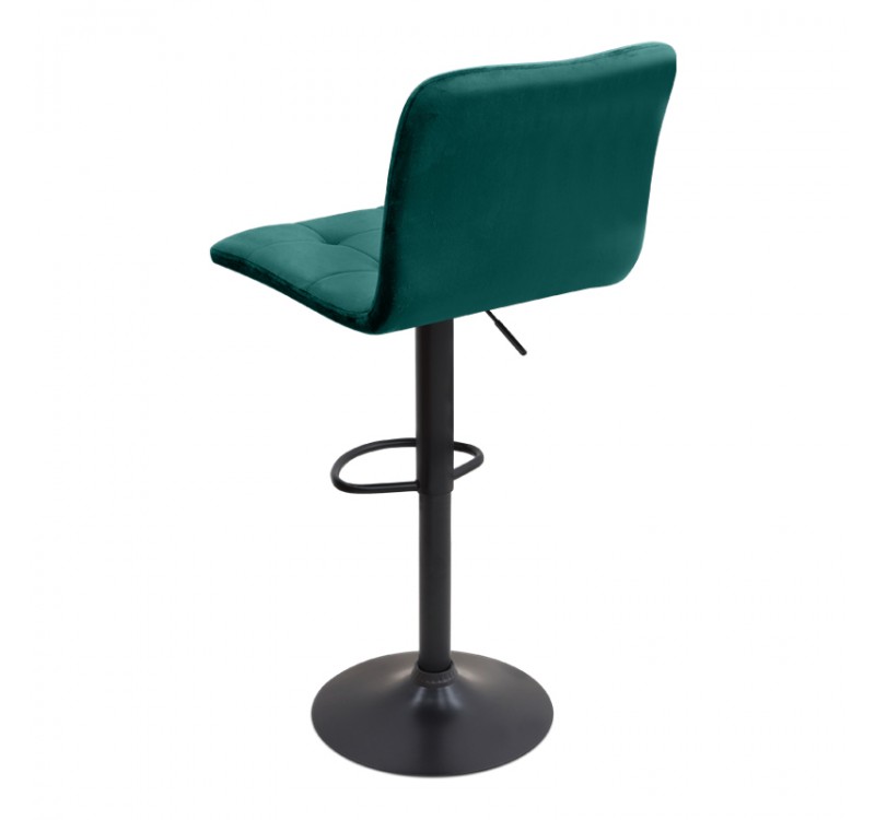 Σκαμπό μπαρ Carmelo Megapap με ρυθμιζόμενο ύψος βελούδο κυπαρισσί - βάση μαύρο ματ 45x42x90/113εκ.