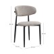 Καρέκλα τραπεζαρίας Viking Megapap μπεζ ύφασμα - μεταλλικό μαύρο πόδι 46x53x80εκ.