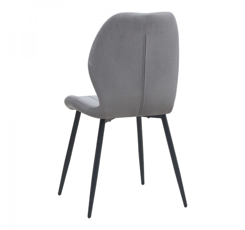 Καρέκλα τραπεζαρίας Valena Megapap elephant grey ύφασμα - μεταλλικό μαύρο πόδι 48x58x87εκ.
