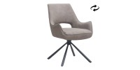 Πολυθρόνα τραπεζαρίας Alessia Megapap περιστρεφόμενη elephant grey ύφασμα - μεταλλικό μαύρο πόδι 58x66x85εκ.