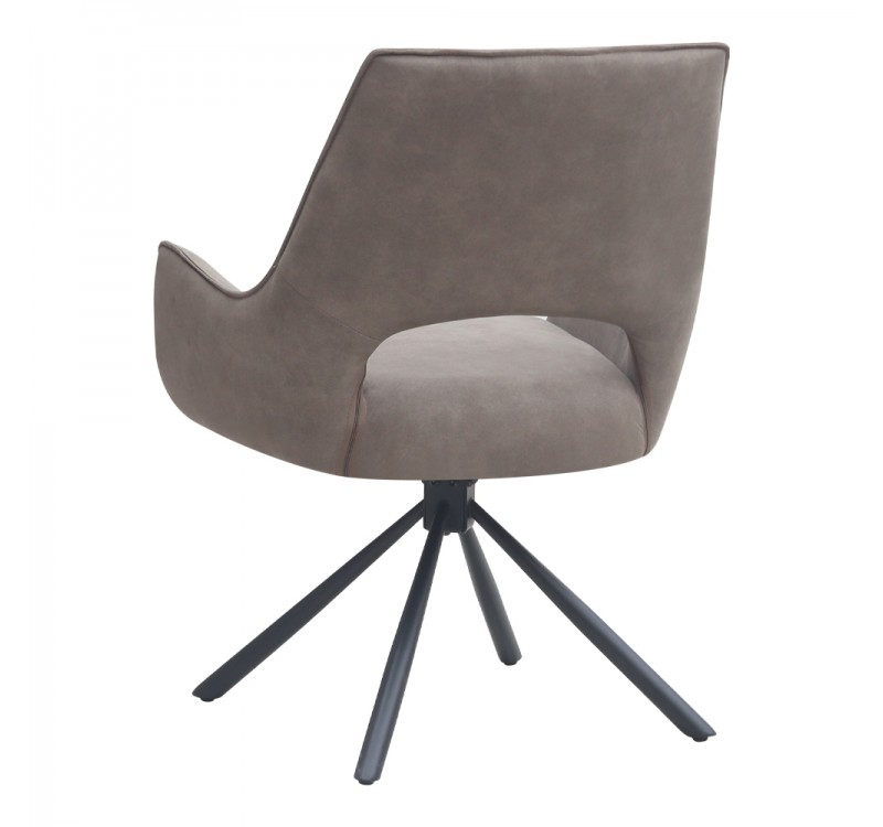Πολυθρόνα τραπεζαρίας Alessia Megapap περιστρεφόμενη elephant grey ύφασμα - μεταλλικό μαύρο πόδι 58x66x85εκ.