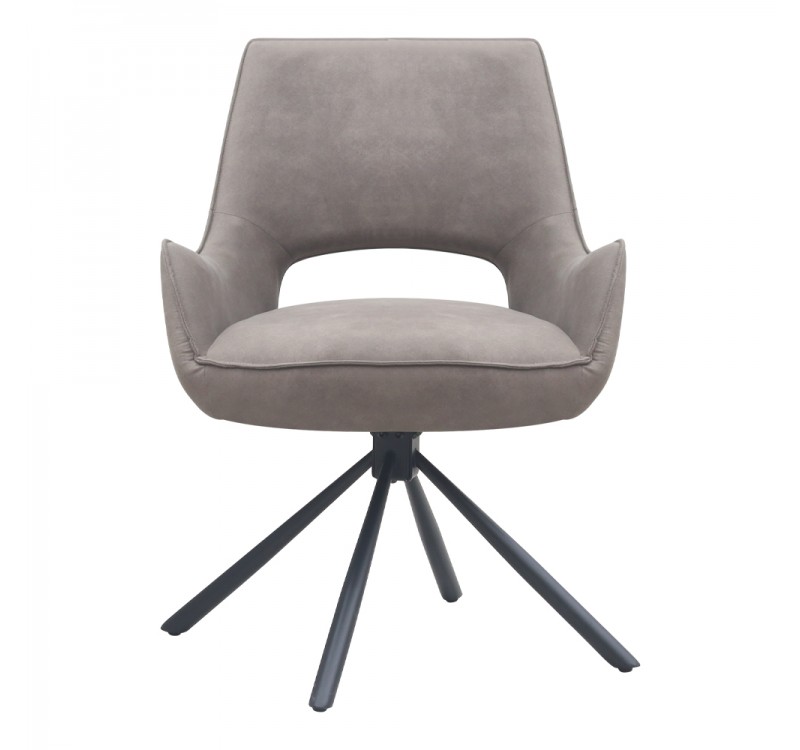 Πολυθρόνα τραπεζαρίας Alessia Megapap περιστρεφόμενη elephant grey ύφασμα - μεταλλικό μαύρο πόδι 58x66x85εκ.