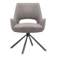 Πολυθρόνα τραπεζαρίας Alessia Megapap περιστρεφόμενη elephant grey ύφασμα - μεταλλικό μαύρο πόδι 58x66x85εκ.